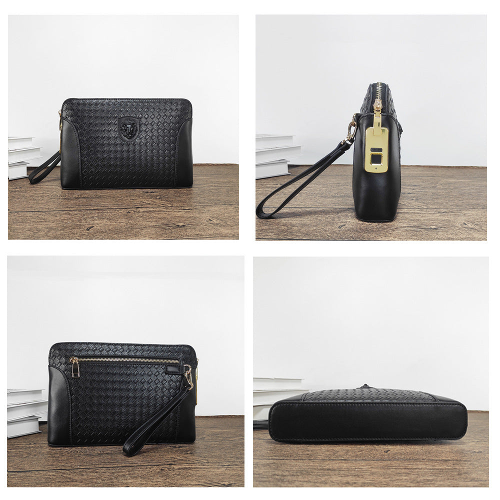 Fingerprint Lock Clutch Anti-theft High-end Business Commuting Large Capacity Phone Holder Luxury Men's Clutch Trendy