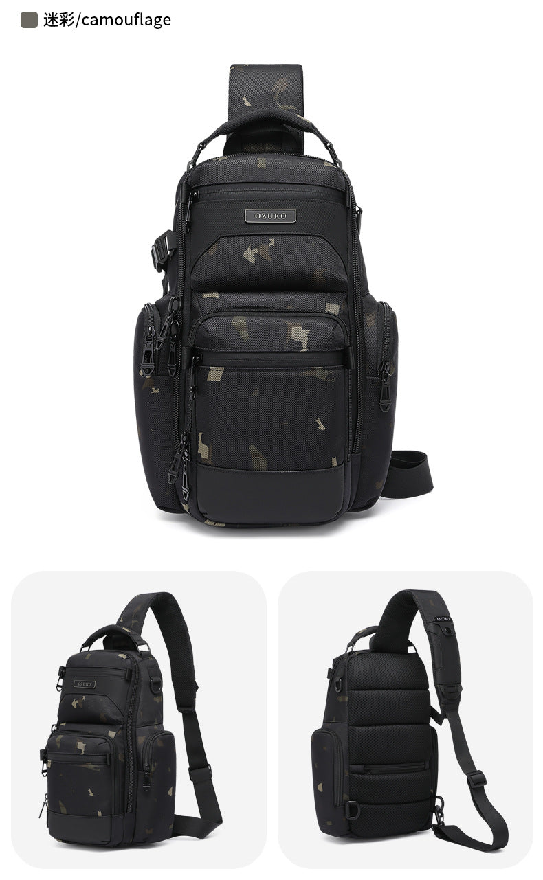 Trendy Men's Chest Bag Crossbody Bag Lightweight Multifunctional Waterproof Travel Portable Sling Bag Casual Men's Bag High-end Feel