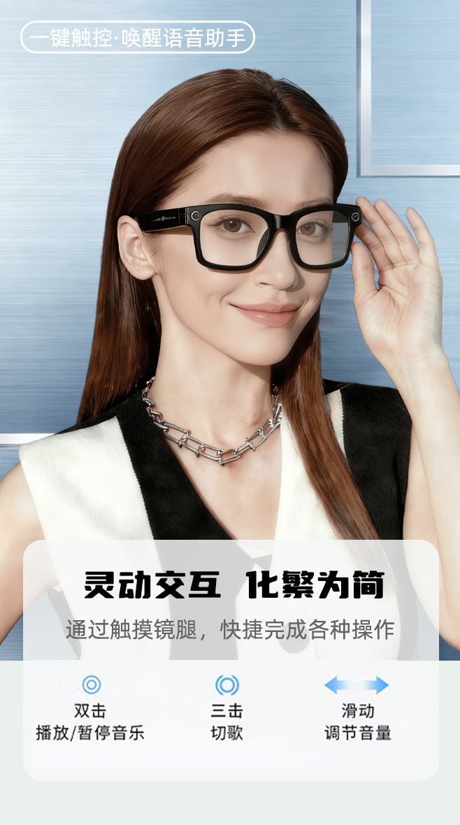 W610Smart Glasses AI Voice Assistant Translation800W Camera Listening to Music Bluetooth Calling Bluetooth