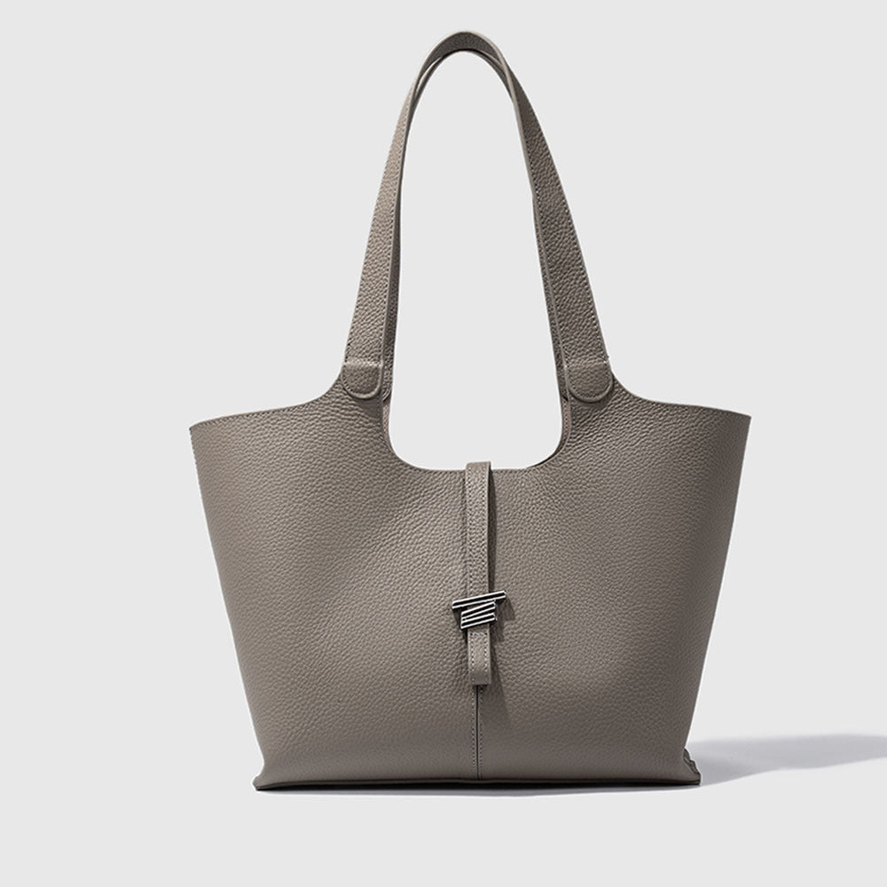 Wind Chime Tote Bag2025New Top Layer Cowhide High-End Large Capacity Niche Design Commuter Shoulder Underarm Bag