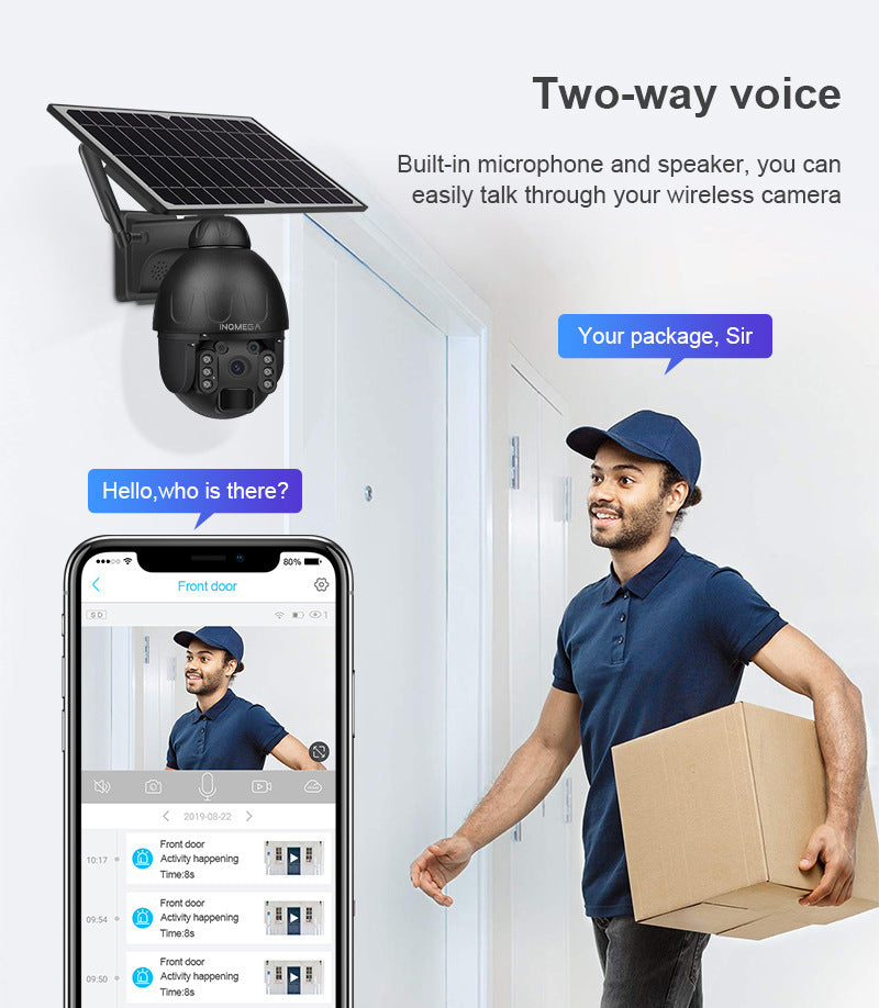 4G Solar-powered HD Camera3MP Full Color Night Vision Surveillance Wireless WiFi Solar-Powered Smart Dome Camera