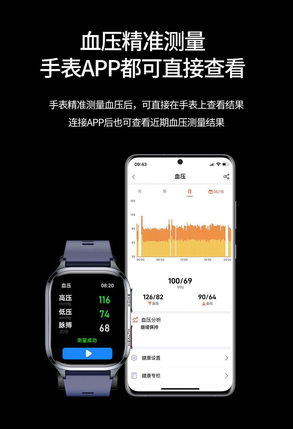 S18Air Pump Blood Pressure Smart Watch Airbag Blood Pressure Heart Rate Blood Oxygen Body Temperature Monitoring Smart Watch S28Health