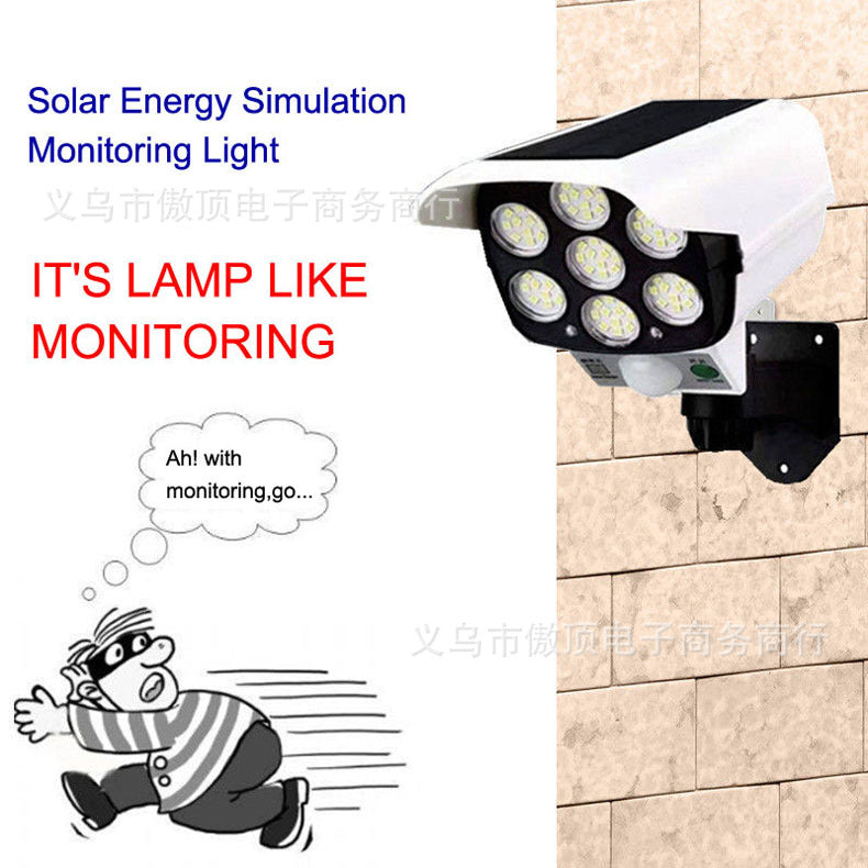 Solar Anti-Theft Light Simulation Surveillance Fake Camera Sensor Wall Light LED Garden Light Waterproof Garden Light Street Lamp