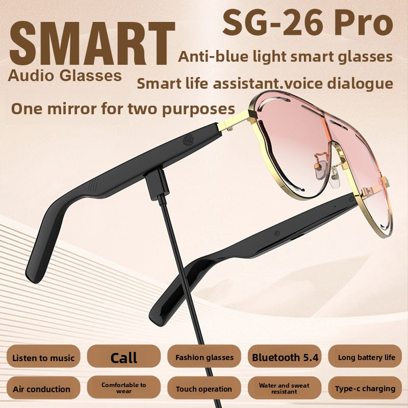 Smart Bluetooth Audio Anti-Blue Light Sunglasses Glasses Voice Assistant Can Make Calls Wireless Bluetooth Headset Smart Glasses