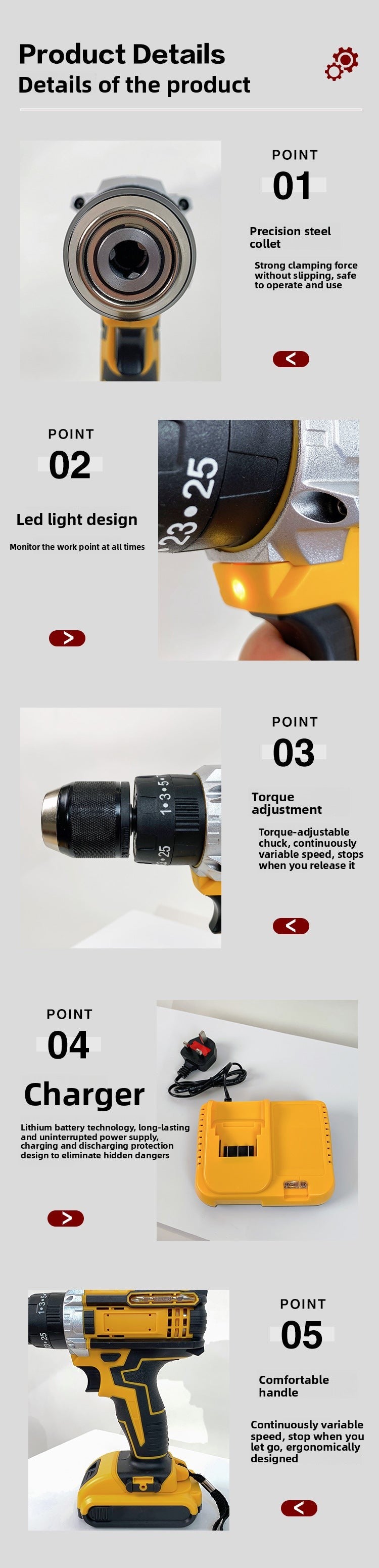 DW Hardware Tool Set Car Repair Tools Multi-Functional Electric Drill Impact Drill Electrician Set