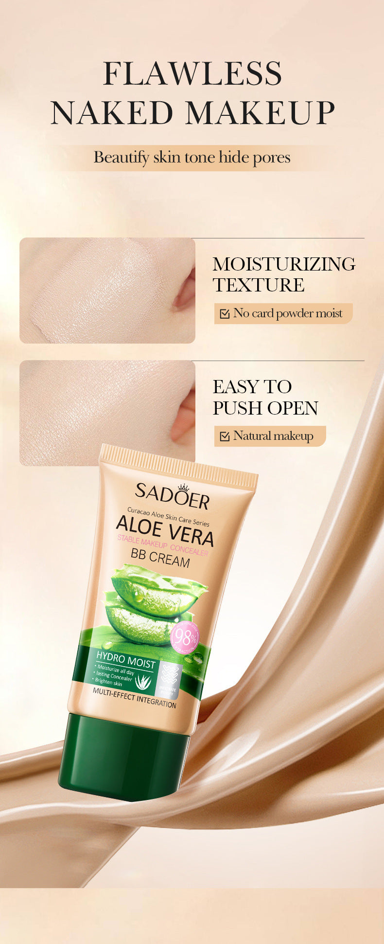 Aloe Vera Long-lasting Concealer BB Frost SADOER Contouring and Shaping Makeup BB Wholesale  Foreign Trade Frost