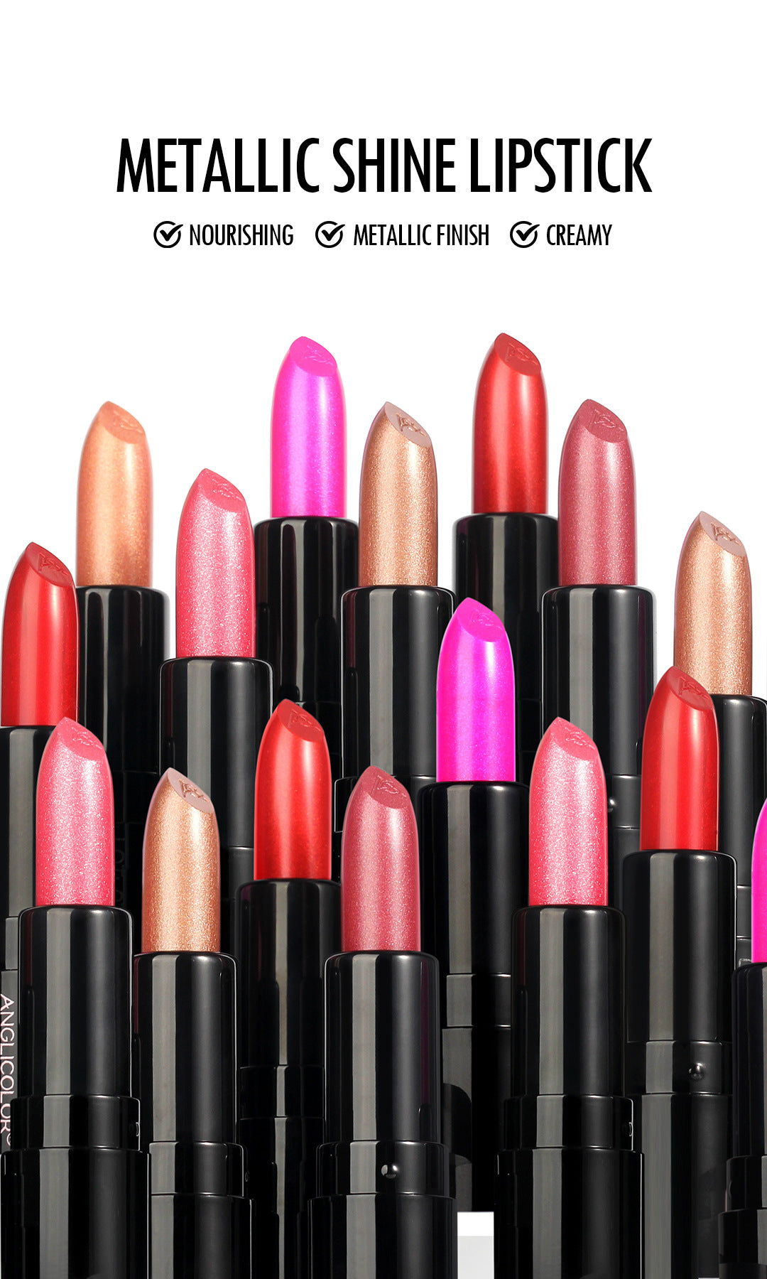 6Pack of Pearlescent Lipsticks Set, European and American Style, Fine Shimmer, Long-lasting, Waterproof, Non-fading, Non-transfer Lipstick Set