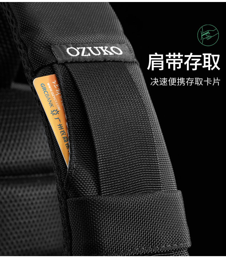 OZUKO Men's Chest Bag Anti-Theft Waterproof Chest Bag Trendy Fashion Crossbody Bag Large Capacity Business Shoulder Bag