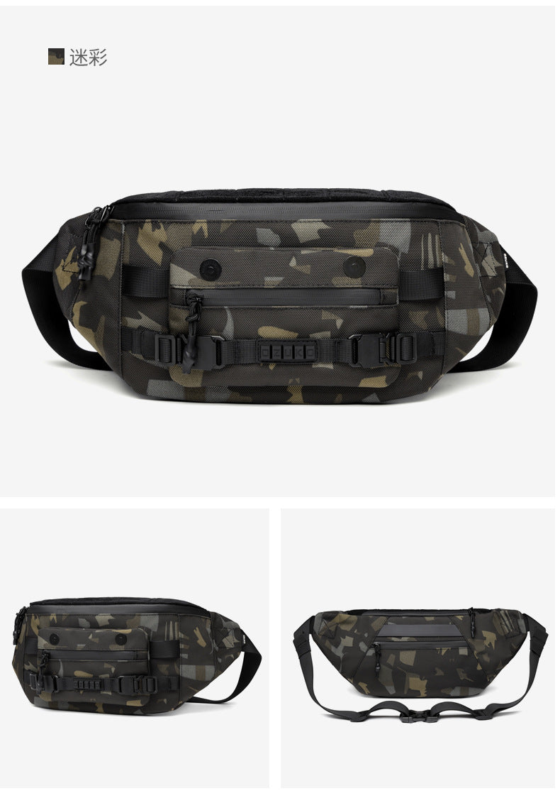 ozuko Tactical Waist Bag Functional Large Capacity Men's Shoulder Bag Outdoor Waterproof Bag Men's Crossbody Bag High-end Feel