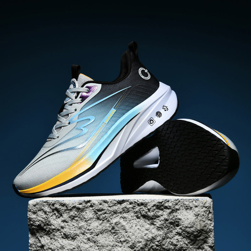Spring New Ultra-Light Carbon Plate Sports Shoes Large Size Shock Absorption Breathable Running Shoes Racing Sports Soft Sole Men's Shoes