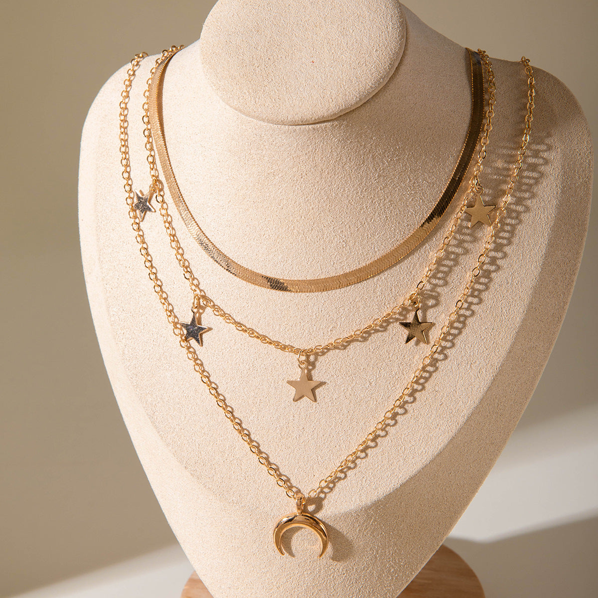Geometric Star Tassel Chain Necklace Versatile Metal Style Sexy Multi-layer Stacking Y Type Necklace