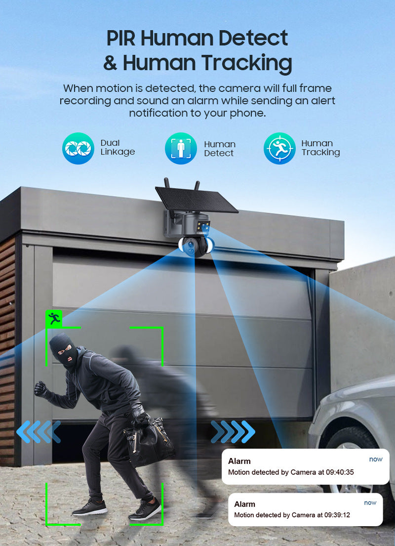 Private Model AOV Solar-powered Camera6MP HD Dual Lens Surveillance Camera UBOX Low Power Monitoring