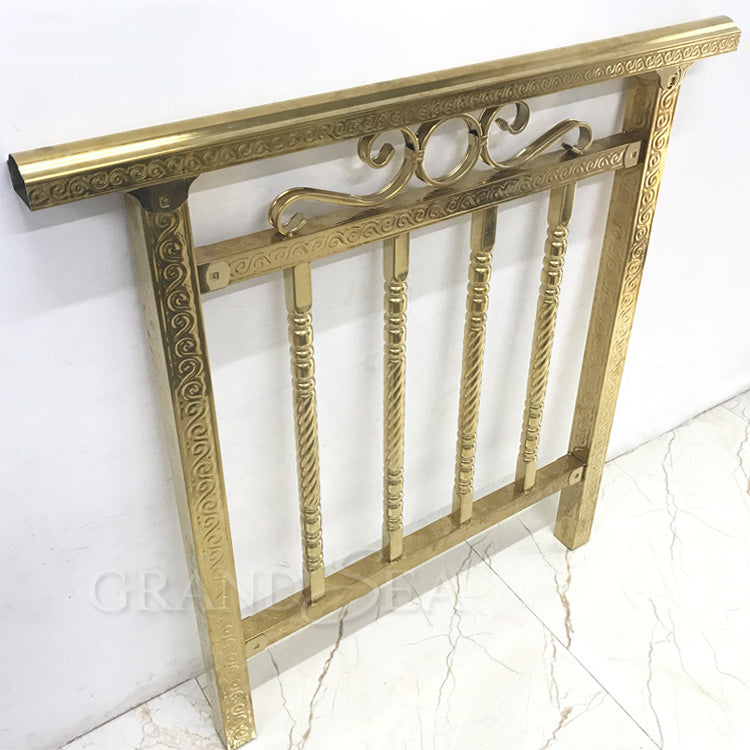 Ornamental Balustrade Luxury Type Casting Brass Gold Stair Handrails