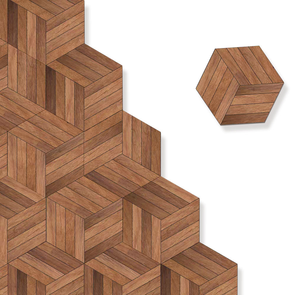Luxury 18mm Multilayer Hexagon Oak Parquet Flooring | Customizable Thick Waterproof Engineered Oak Flooring for Living Rooms