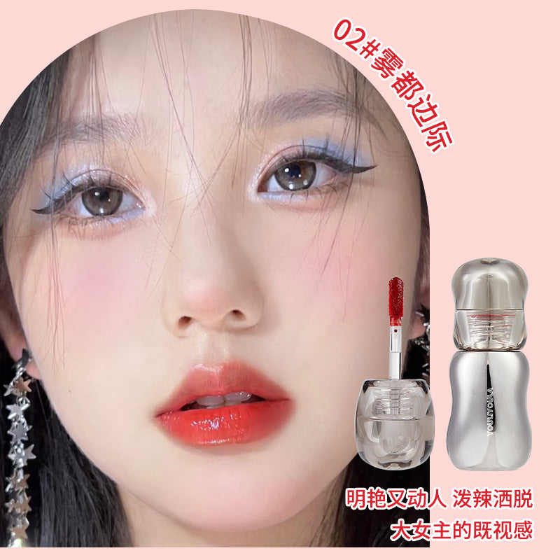 Lipstick Lip Gloss Brightening Non-Stick Cup Mirror Gloss Pouty Lips Tender Moisturizing Non-Drying Student Party Cosmetics Lipstick for Women