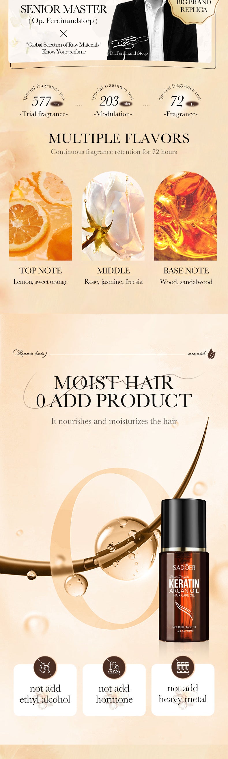Nut Oil Hair Care Essential Oil80mlSADOER Smooth and Frizz-Reducing Conditioner  Wholesale