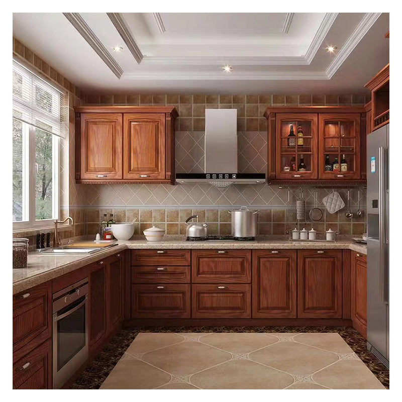 Hot Selling Mini Set Classic Ash Solid Wood Assembled Kitchen Cabinet