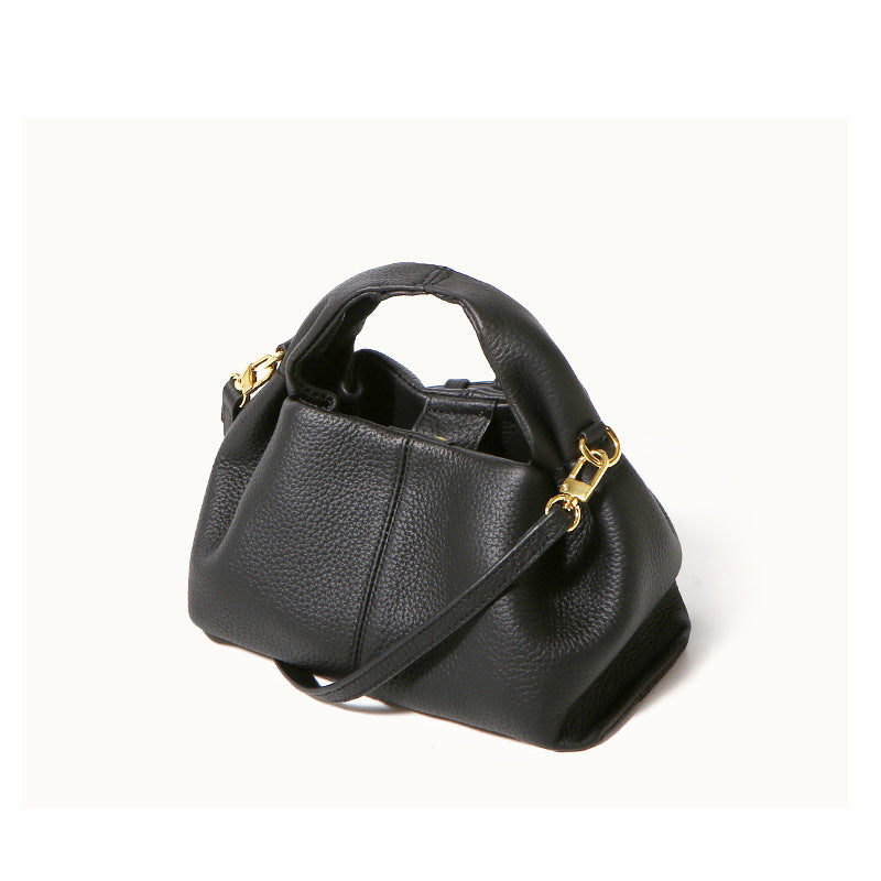 Unique Handbag2025New Handheld Cloud Genuine Leather Women's Bag Vintage Wrinkled Dumpling Bag Versatile Crossbody Bag