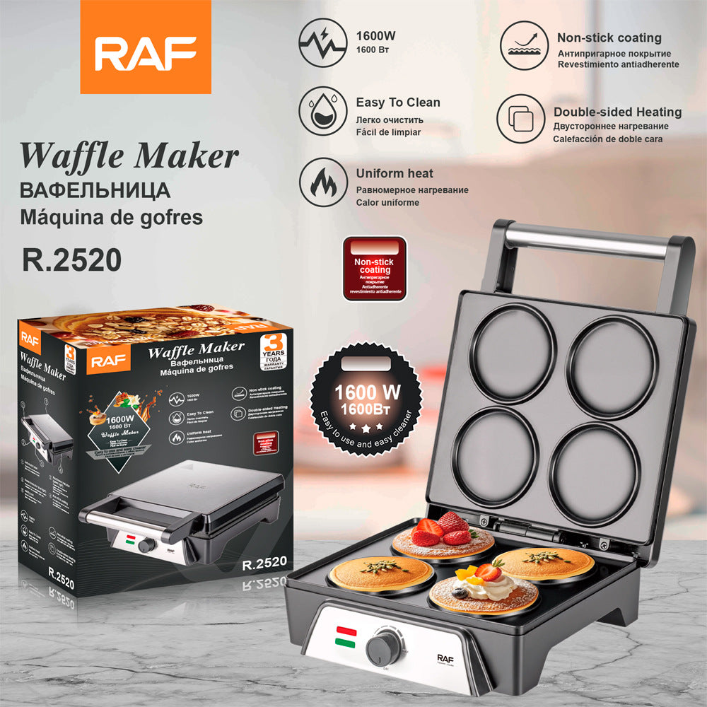 RAF European Standard Pancake Maker for Home Use, Multifunctional Sandwich Heater, Dorayaki Cookie Breakfast Machine R2520
