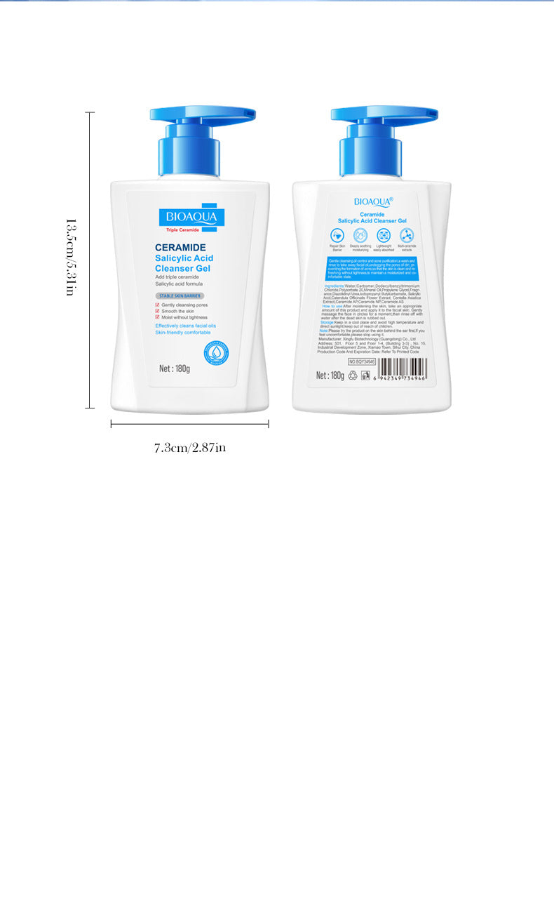 BIOAOUA Ceramide Salicylic Acid Cleansing Gel Cleansing facial cleanser   wholesale
