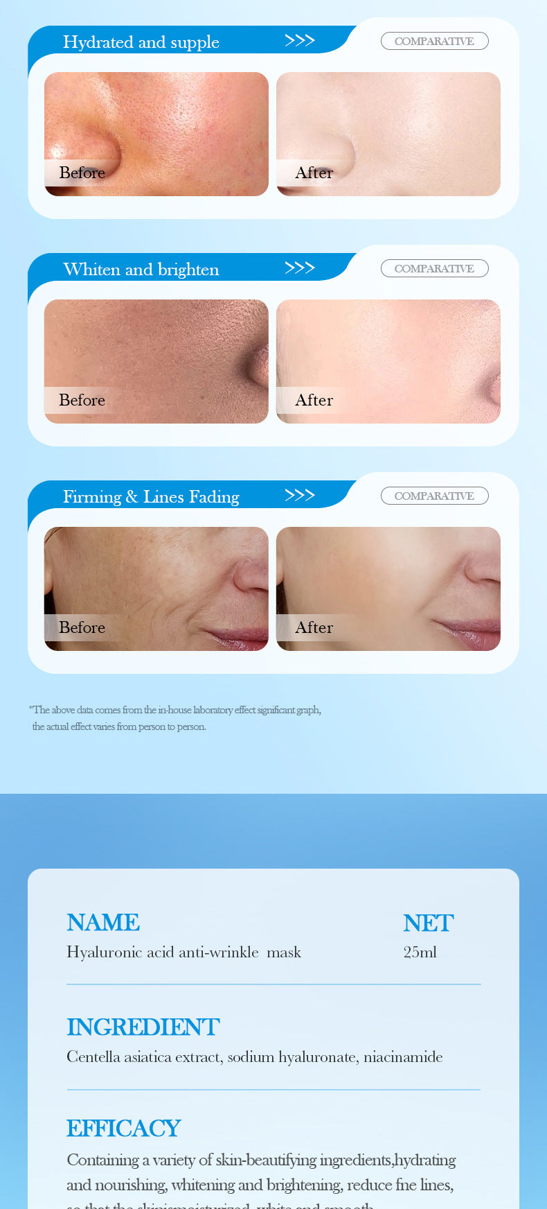 Hyaluronic Acid Mask25mlSADOER8D Anti-wrinkle Nourishing Hydrating Moisturizing  Wholesale