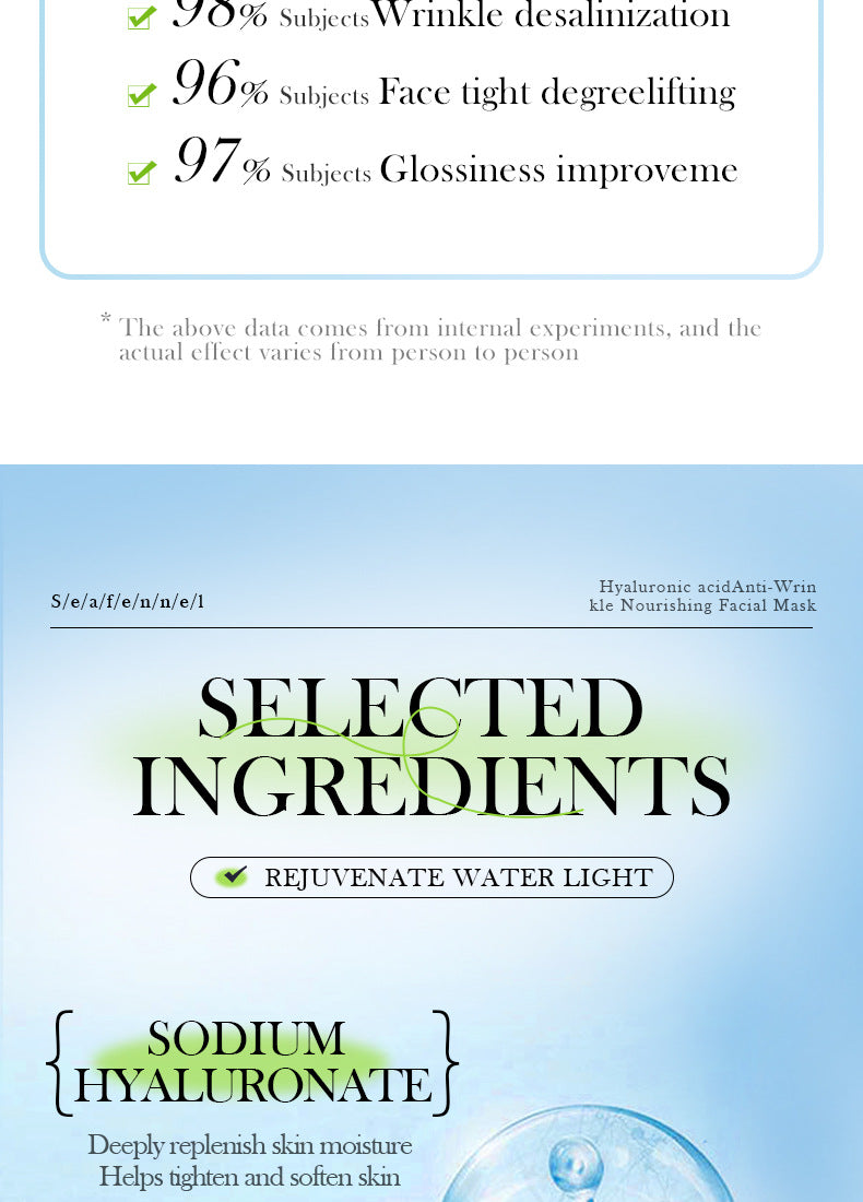 Sea Fennel Hyaluronic Acid Mask25ml  BIOAOUA Hydrating, Moisturizing, and Nourishing Cross-Border Wholesale