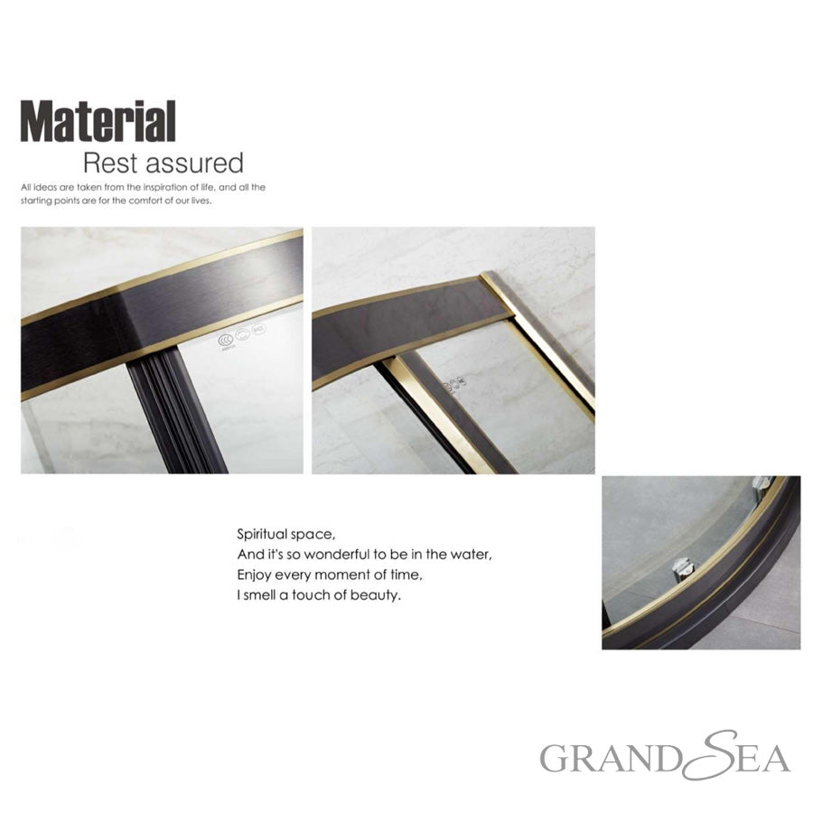 Luxury Simple Curved Tempered Glass Shower Door Cabin Shower Enclosure Bathroom