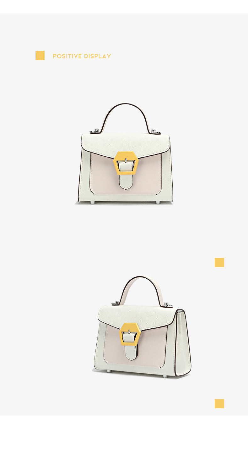 Fashion Color-Block Handbag Shoulder Bag for Women Textured Versatile Design Crossbody Kelly Bag for Daily Commute