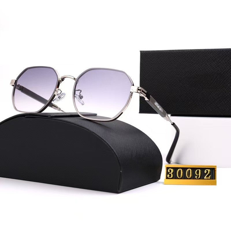New P Home High-End Sunglasses Metal Trendy Polygonal Small Frame Unisex Sunglasses Retro Glasses
