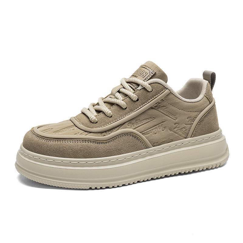 Men's Shoes2025New Summer Breathable Men's Work Height-Increasing Leather Shoes Sports Casual Versatile Thick-Soled Sneakers