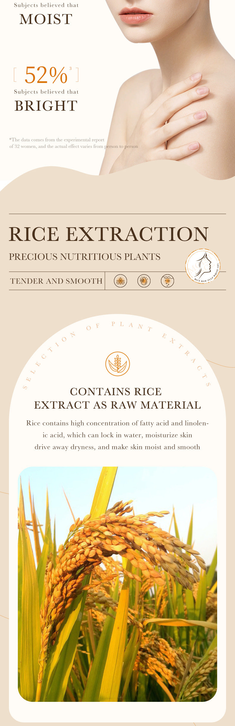 Rice Skincare Set BIOAOUA Rice Puree Series Six-Piece Set Box  Wholesale