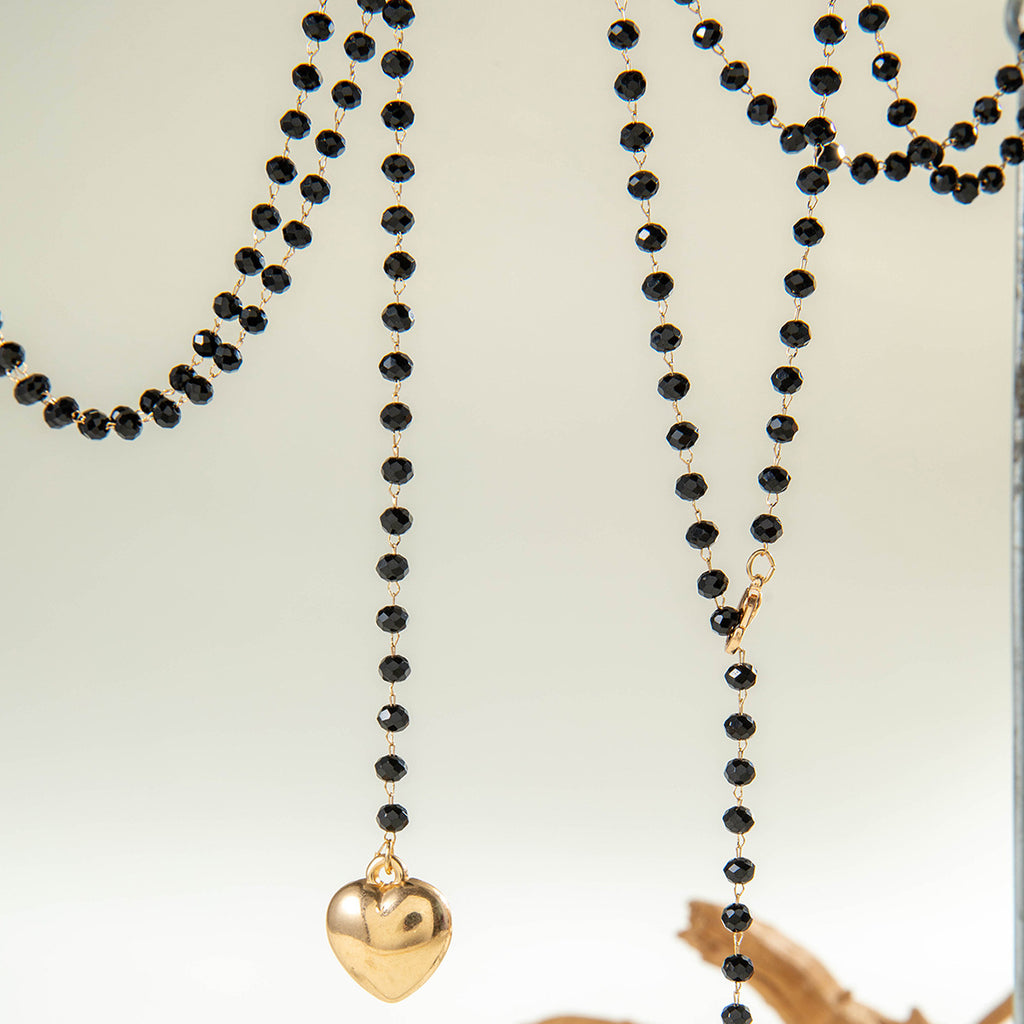 Simple Colorful Beaded Tassel y Chain Necklace Elegant Versatile Diamond-Studded Sweater Chain Jewelry
