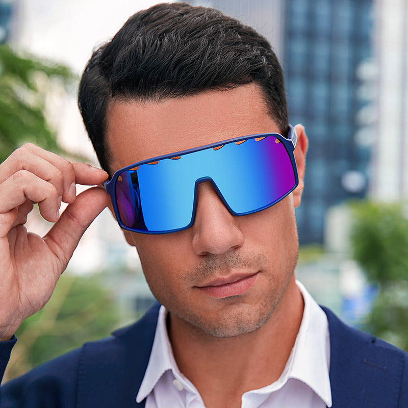 New Colorful Cycling Glasses for Men1998One-piece sunglasses European and American fashion outdoor sports sunglasses