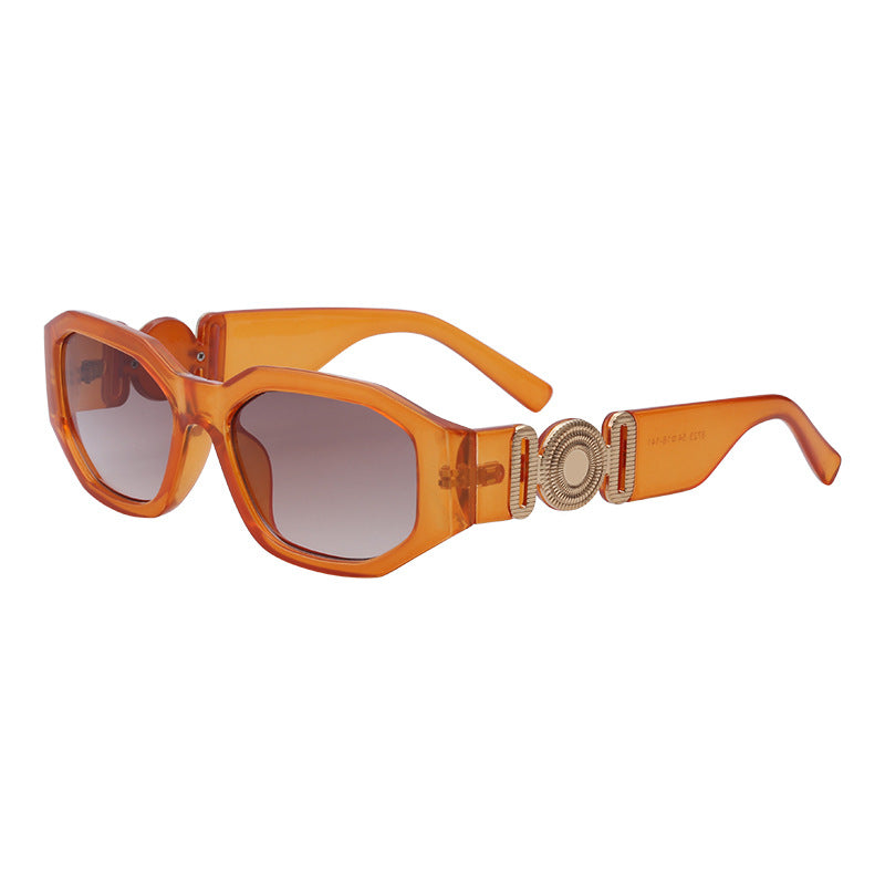 2025New Small Square Frame Sunglasses European and American Trendy Head-Shaped Polygonal Glasses Small Frame Sunglasses for Men