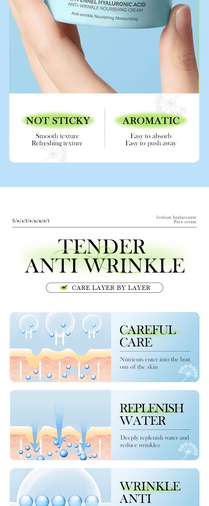 Sea Fennel Hyaluronic Acid Skin Care Set  BIOAOUA Moisturizing Five-Piece Set Cross-Border Wholesale