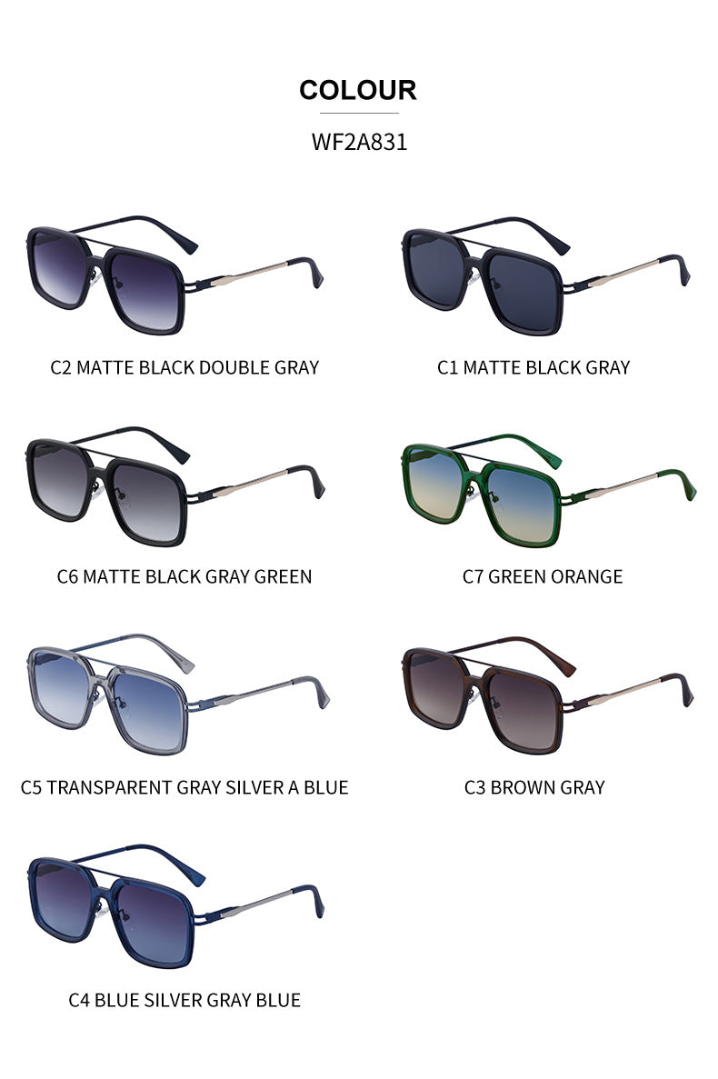 2025New style sunglasses for men with a high-end feel, vintage driving sunglasses, square frame glasses wholesale