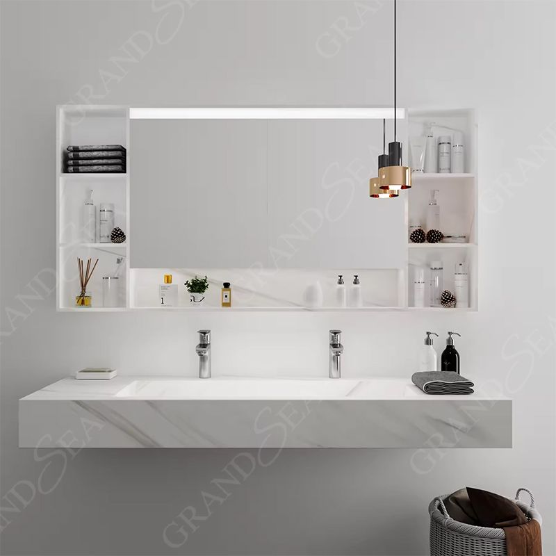 Solid Surface Modern Wall Furniture Counter Top Hand Wash Basin Artificial Stone Sink Pattern Bathroom Vanity Bathroom Basin