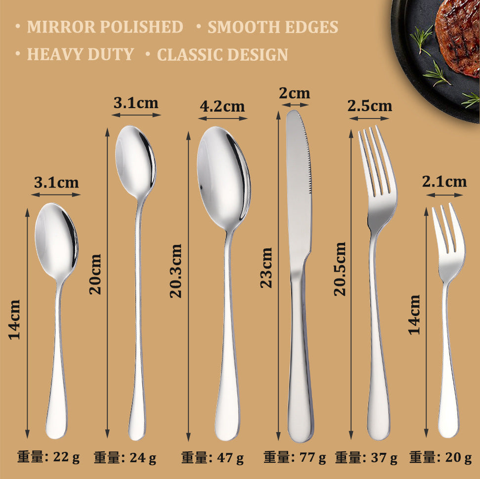 1010Five components40Set of Western Dessert Steak Knife Fork Spoon Stainless Steel Cutlery Set