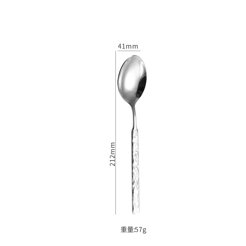 410Stainless Steel Cutlery Hotel Restaurant High-end Stone Pattern Knife Fork Spoon Set Western Cuisine Thickened Steak Knife Fork