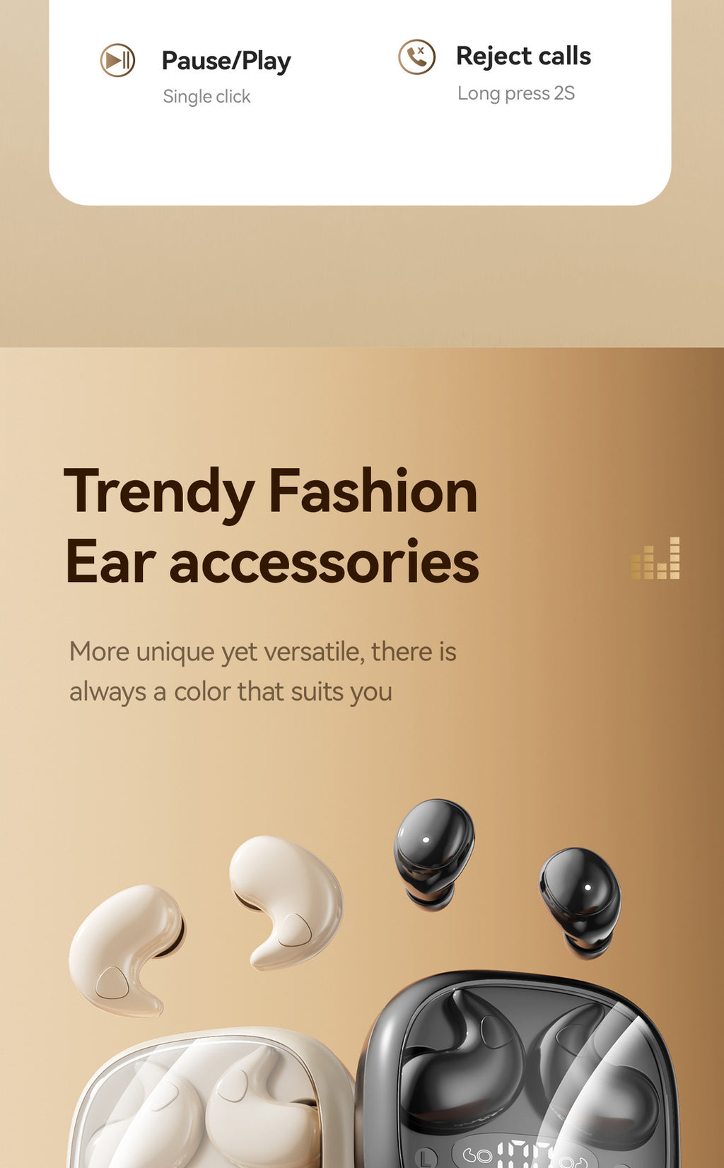 New M1262-in-1 Wireless Sleep Mini Long Battery Life Ultra-High Sound Quality Wireless Bluetooth Earbuds