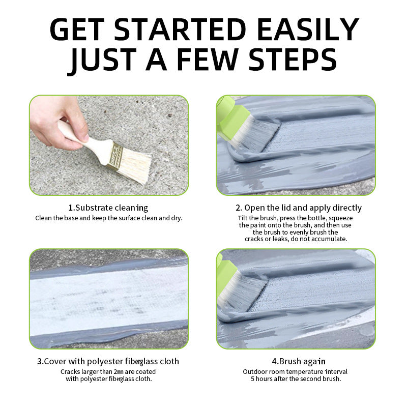Water-Based Polyurethane Multi-Color Waterproof Leak Repair Roof Waterproof Glue Coating Brush House Leak Coating Sealant