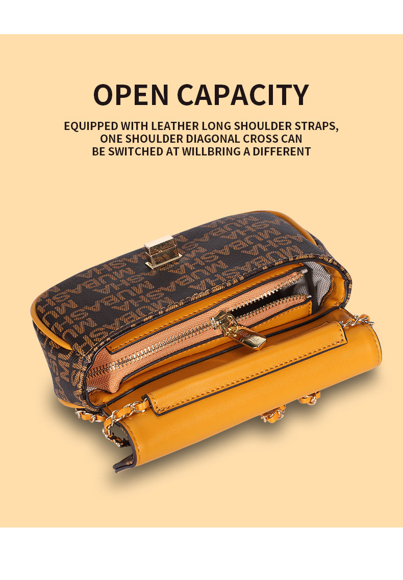 New Trendy Chain Bag for Women, Vintage Floral Shoulder Bag, Light Luxury Small Square Bag, Retro Stylish Crossbody Bag