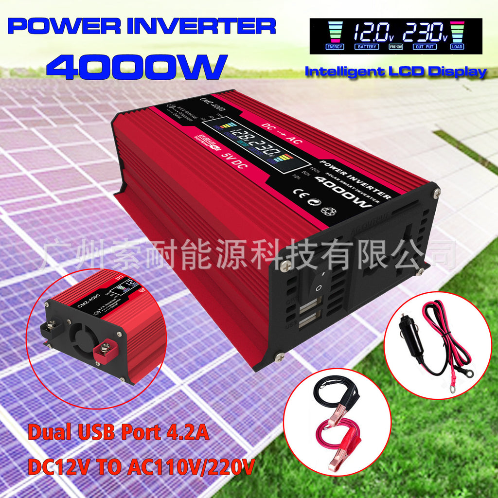 Car Power Inverter 300W 12V Turn110V220V Intelligent Digital Display Vehicle Inverter