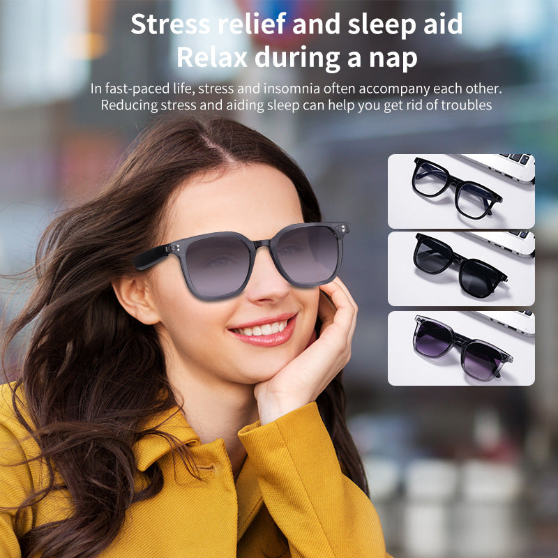 European and American Private Models AI Translation Smart Bluetooth Glasses A12Open-type Anti-leakage Sound Unisex Glasses