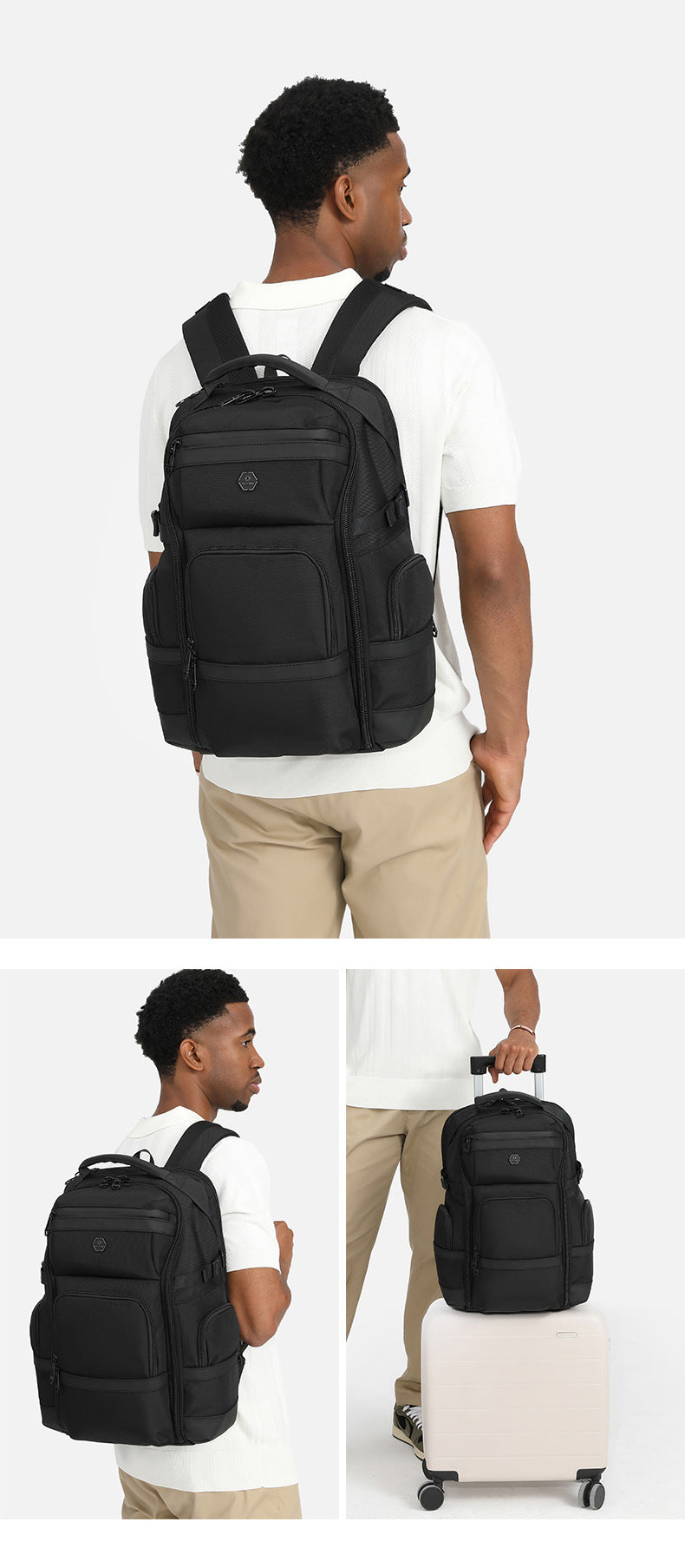 Business Backpack Men's Large Capacity Waterproof Computer Bag Multifunctional commuter backpack with a simple and sophisticated feel