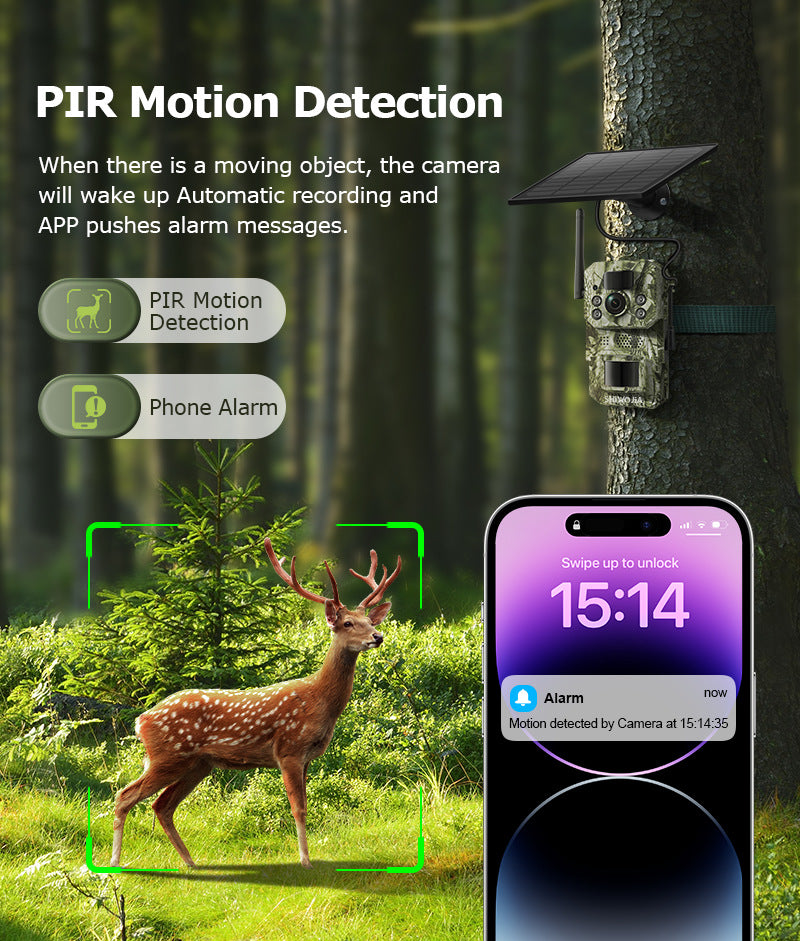 North and South America4G Solar Camera Black Light Full Color Night Vision Outdoor Forest AI Animal Recognition Machine