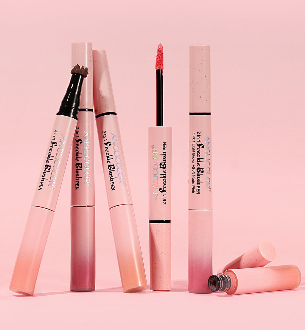 Dual-Head Freckle Pen Blush Liquid Two-in-One Natural Spot Enhancer Waterproof Long-Lasting Mole Spot Pen