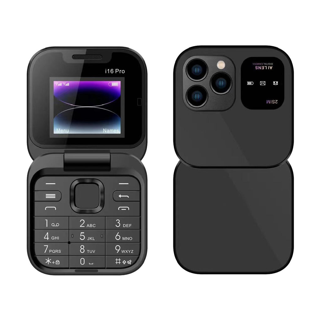 Mini Foldable Feature Phone Flip Cover Elderly Button Phone Pocket Women's Personalized Phone Backup Phone