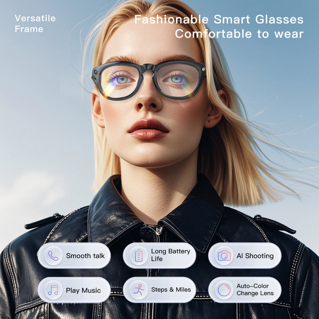 New ai Smart Glasses mate2With Camera for High-Definition Photo and Video Recording GS380Bluetooth Glasses