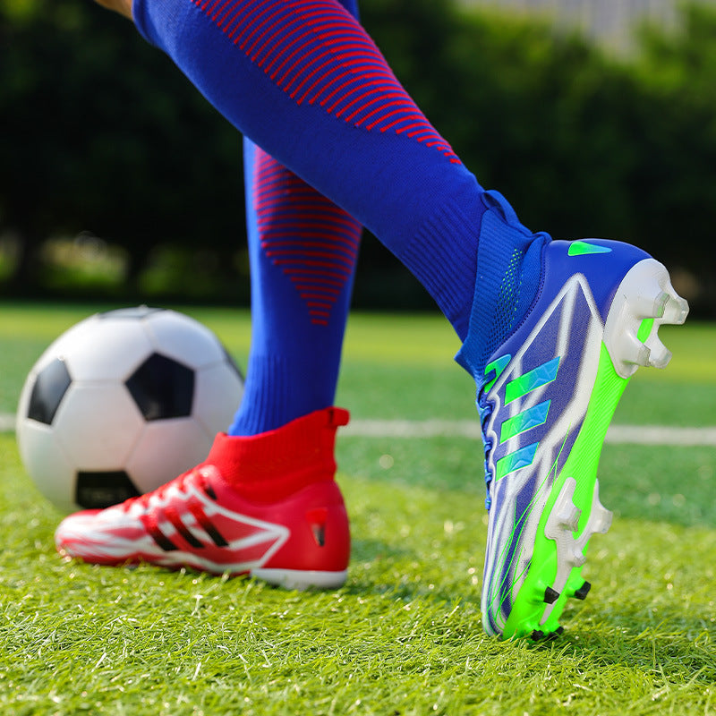 New high-top soccer shoes for men and women AG Spike TF Broken Nail Youth Student Grassland Competition Training Shoes